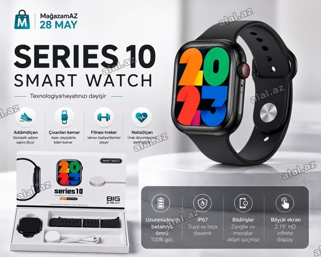 Series 10 Smart Watch Qara Ağıllı Saat Brend: No Brand Kateqoriya