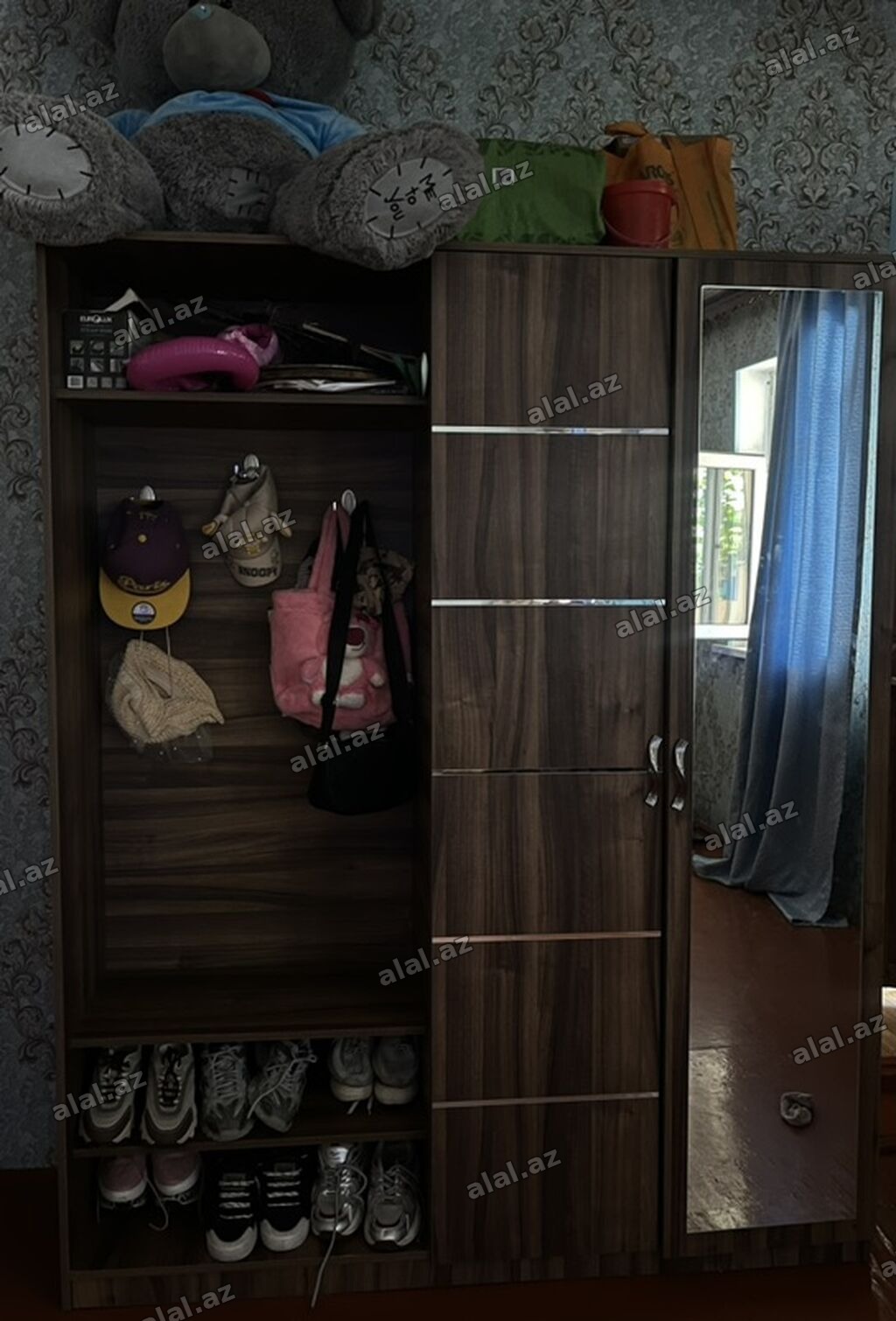 Dəhliz üçün çoxfunksiyalı giriş mebeli - Material: ağac teksturalı