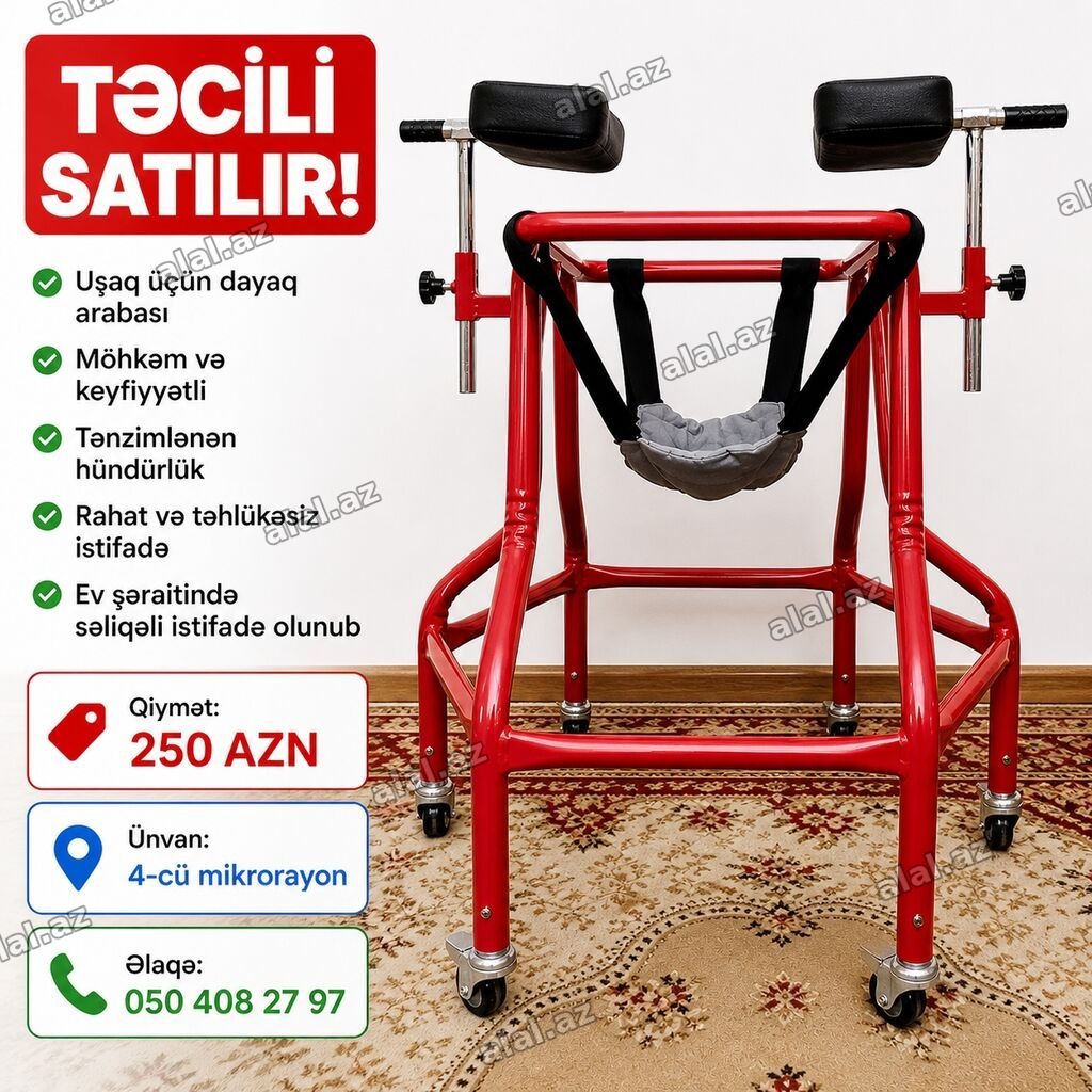 Uşaq üçün dayaqlı gəzdirici arabası - Tənzimlənən hündürlük: fərqli