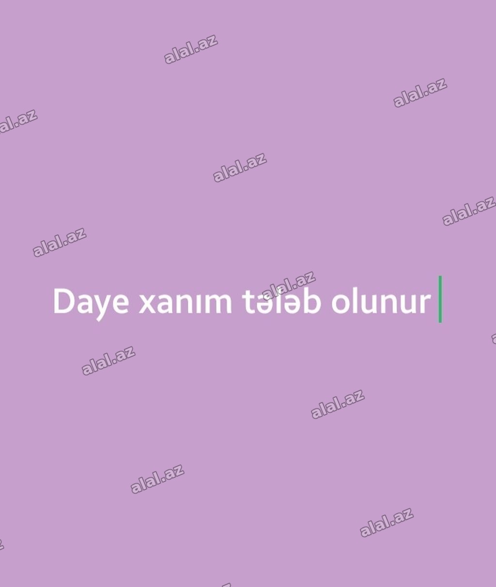 Dayə tələb olunur, İstənilən yaş, 1 ildən az təcrübə, 5/2