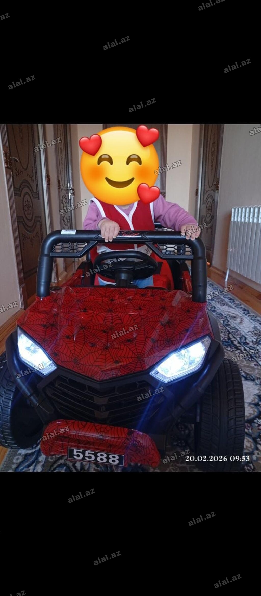 Uşaq elektro maşını – “5588” model - Dizayn: Qırmızı, hörümçək toru