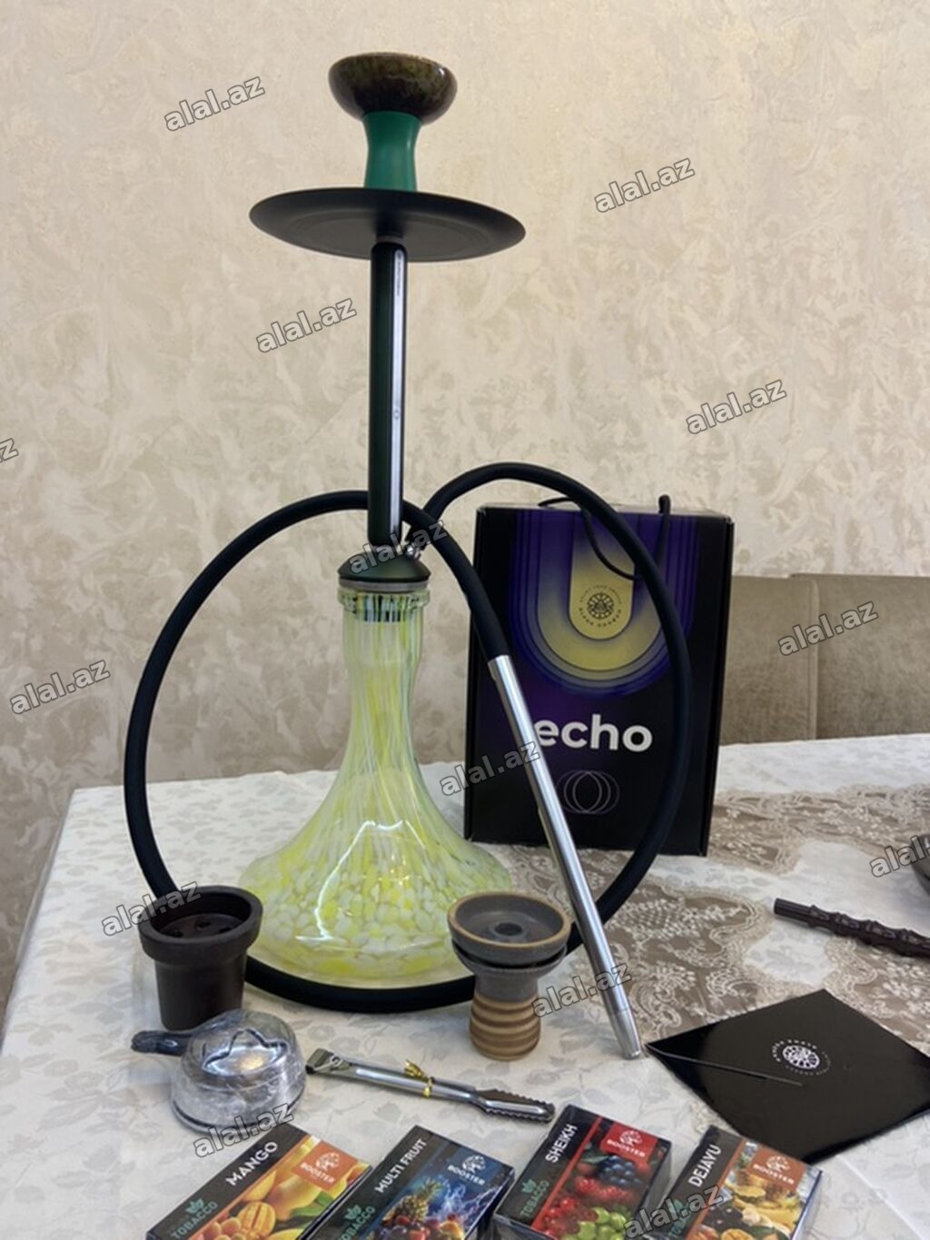 Premium Alpha Hookah Echo nargilə seti Üzərində 1 ədəd saxsı çaşka 1