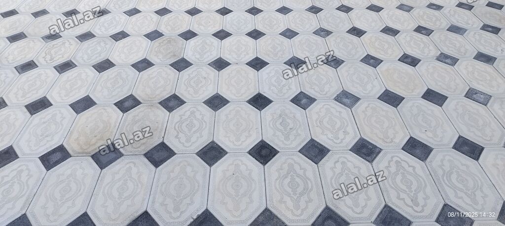 Dekorativ həyət-baca döşəməsi – beton daş plitələr - Material: yüksək