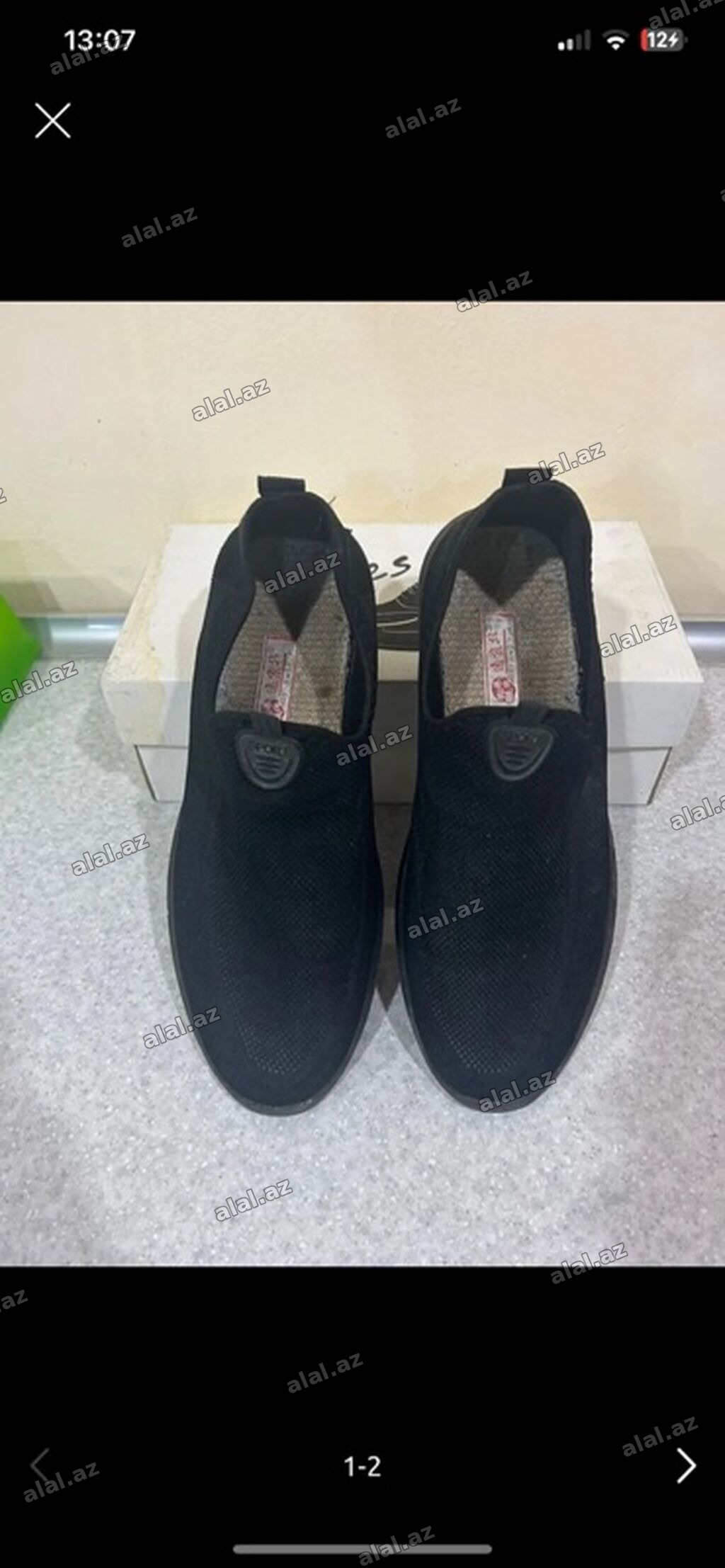 Qara rəngli kişi slip-on ayaqqabıları - Model: bağsız/slip-on, asan