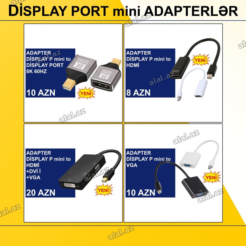 DisplayPort mini Adapterlər/Konverterlər (Çeviricilər) ⭐Display Port