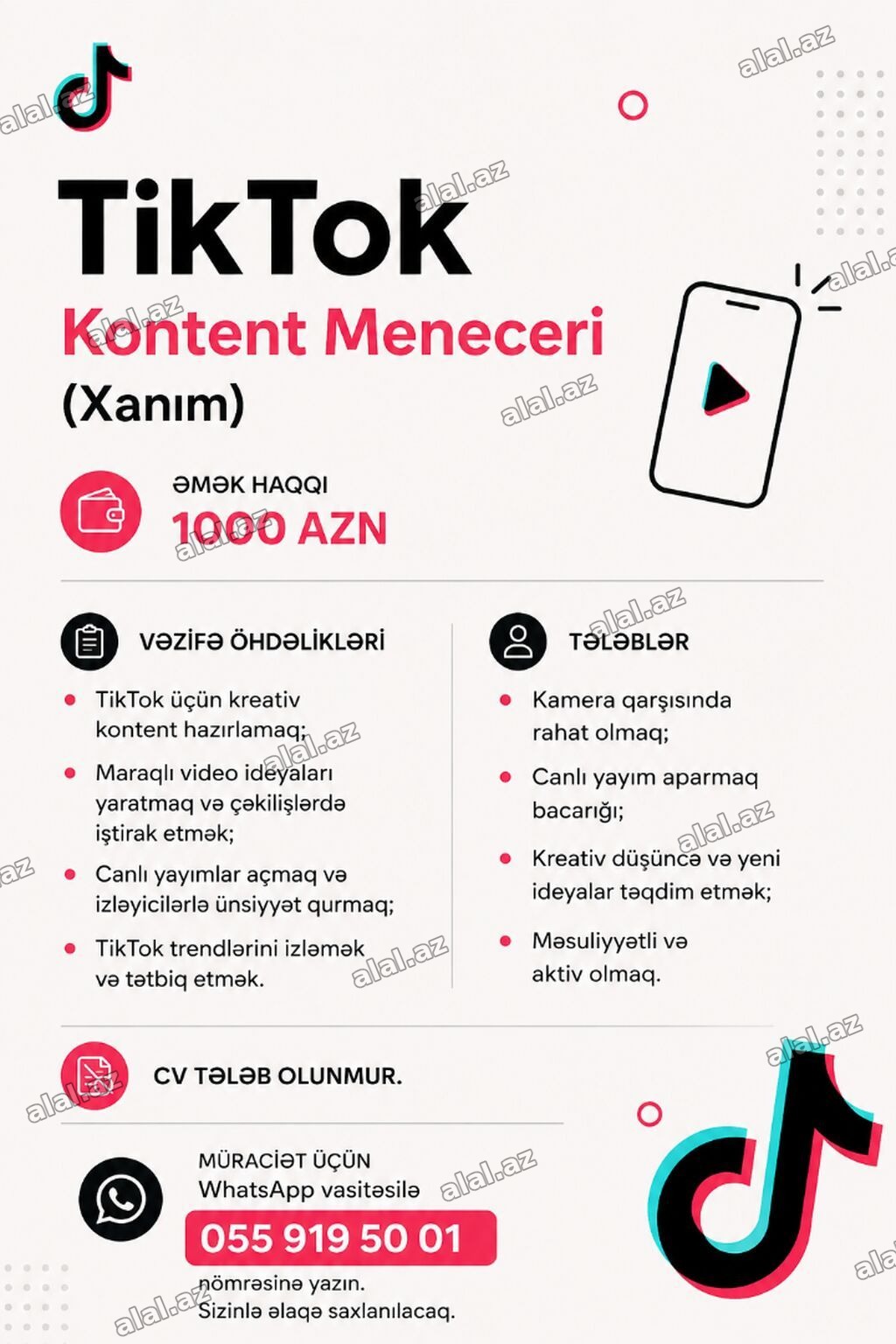 SMM menecer tələb olunur, 18-29 yaş, 1-2 illik təcrübə