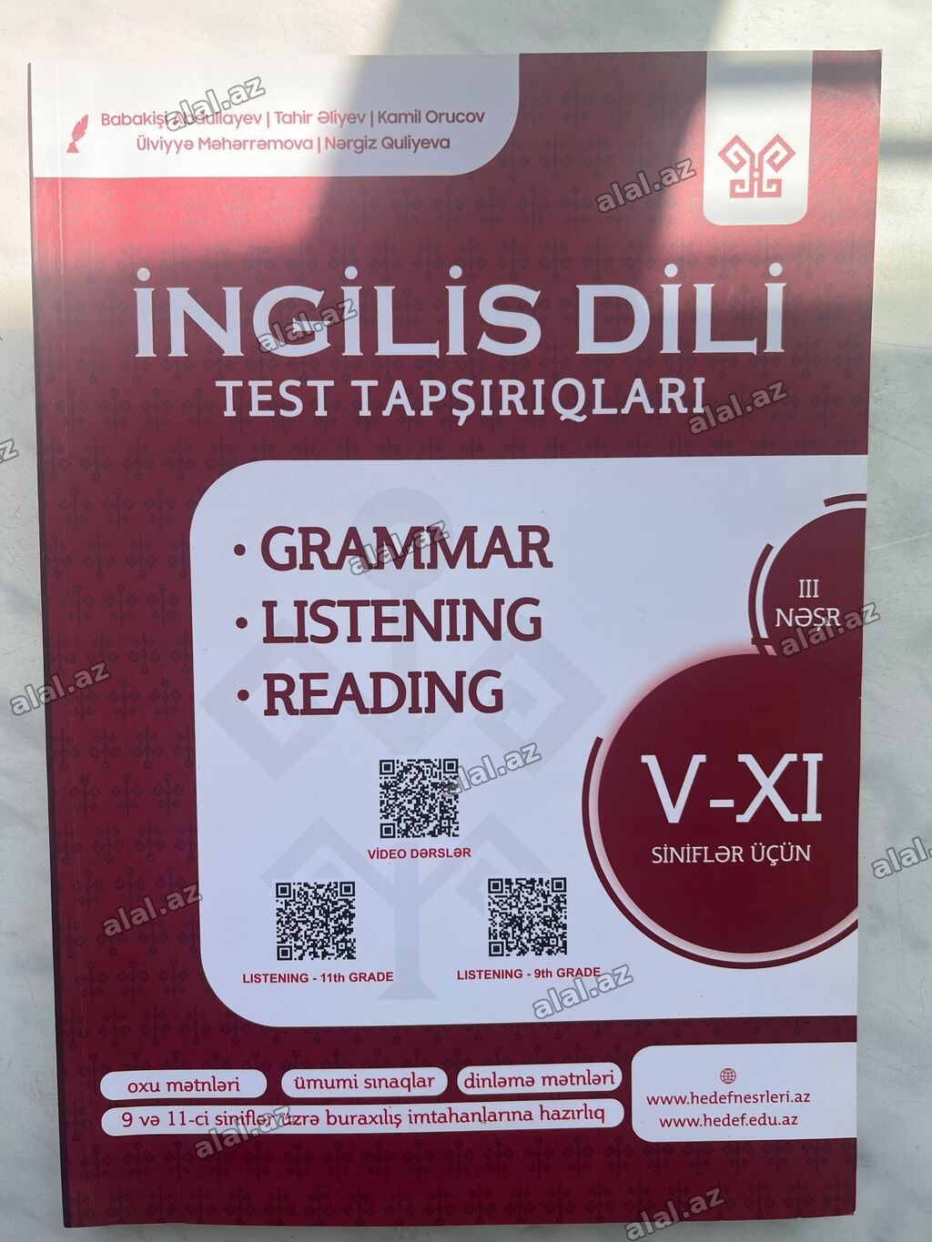 Məhsul: “İngilis Dili – Test Tapşırıqları” (III nəşr) Təsvir: - V–XI