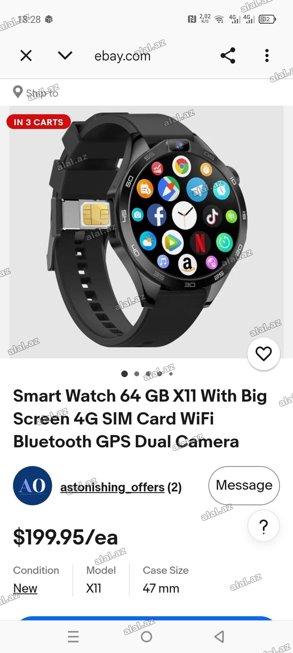 Smart Watch X11 – 64 GB yaddaşlı, böyük ekranlı ağıllı saat Əsas