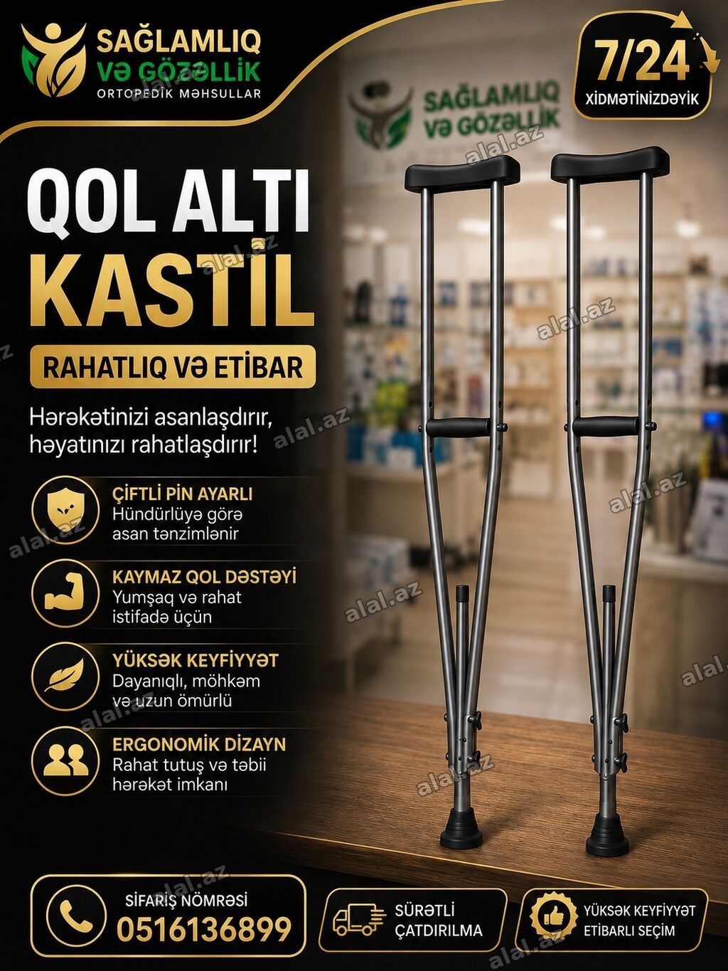 Qol altı kastil – rahatlıq və etibar çatdirilma var ünvana [Qoltuqaltı