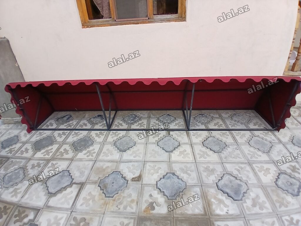 Qırmızı tent/baldaxan – fasad və vitrinlər üçün - Forma: yarımdairəvi