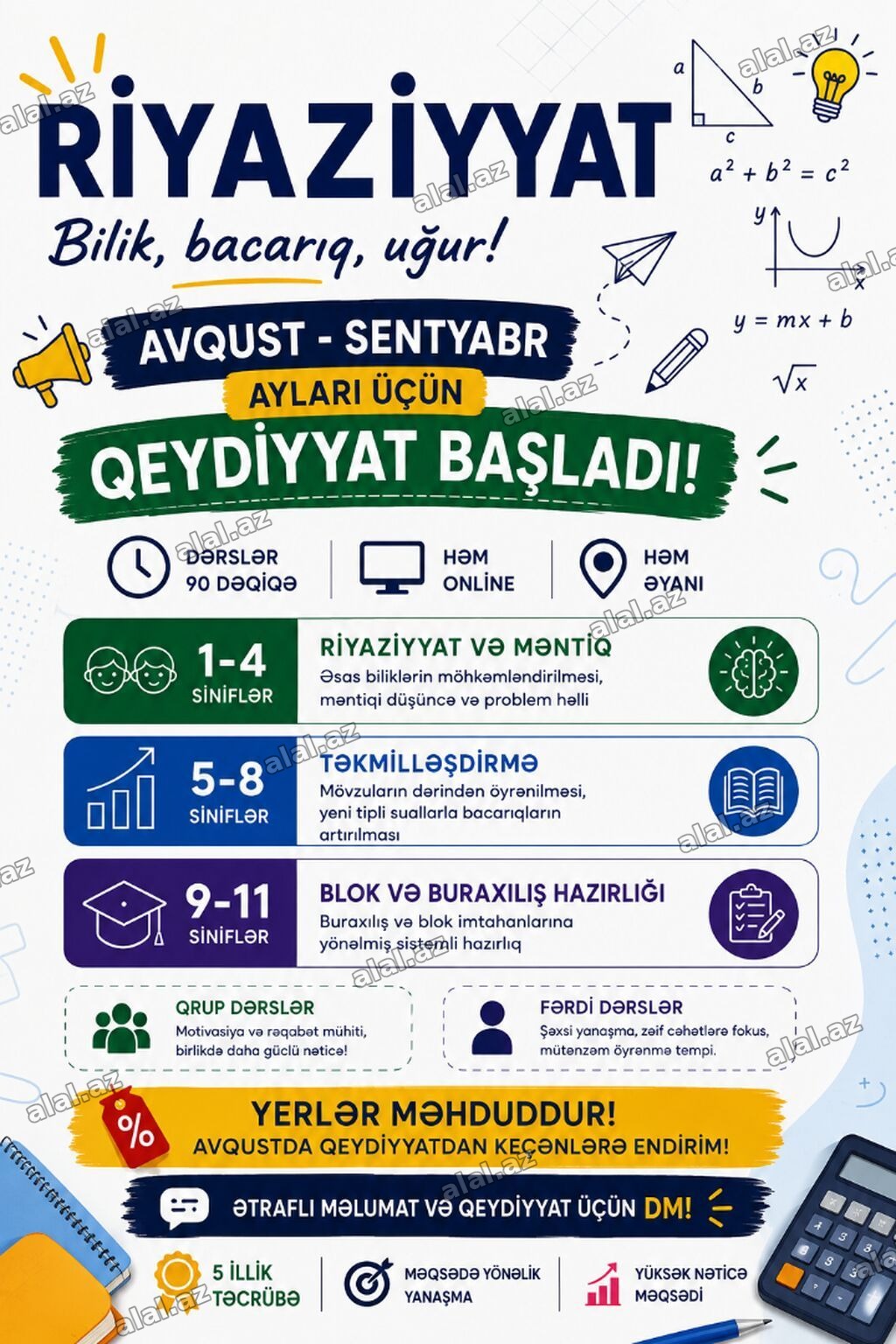 Müəllim, Riyaziyyat, 3-5 illik təcrübə, Növbəli qrafik