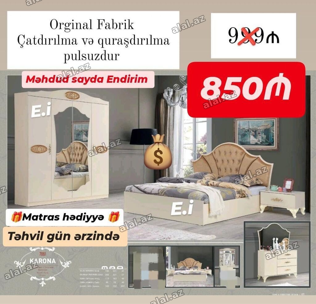 Yataq desti rəng seçimi var