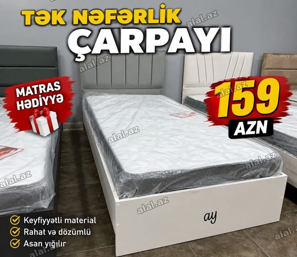 🛏️ *Təkneferlik Çarpayı* – Rahatlıq və keyfiyyət bir arada! ✅ Ölçü