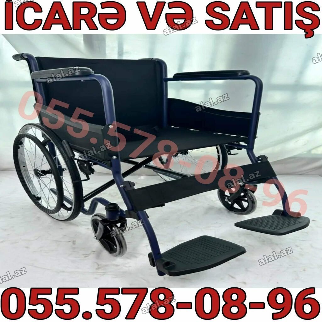 Geniş oturacaqlı əlil arabası – icarə və satış. - Möhkəm metal