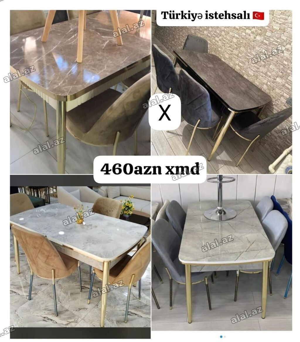 Mətbəx/Qonaq otağı üçün mərmər naxışlı süfrə dəsti - Türkiyə
