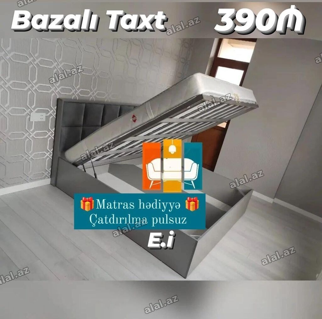 Bazalı taxt – 390₼ - Qaldırılan mexanizmli bazalı konstruksiya: geniş