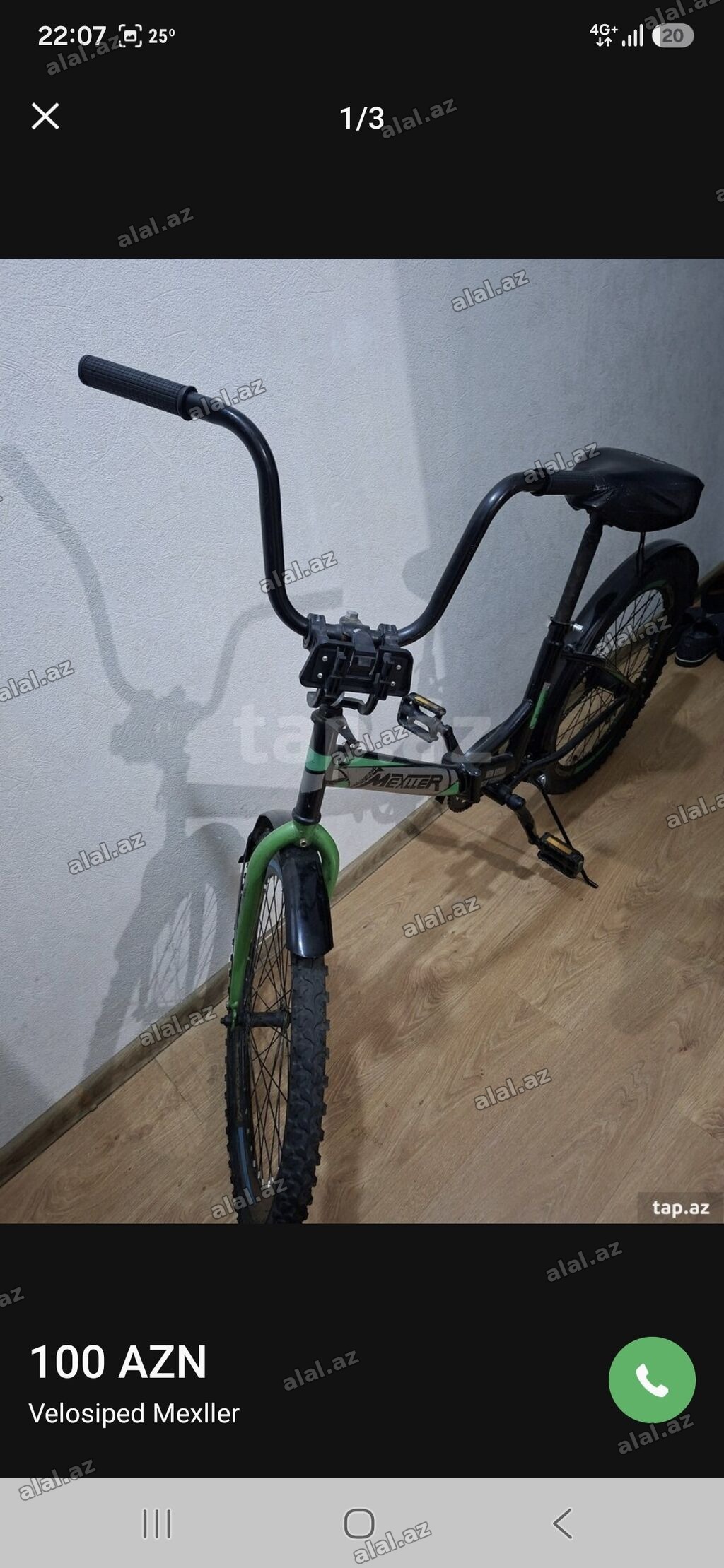 Mexller velosiped - Çərçivə: polad, BMX tərzində yüksək sükanlı