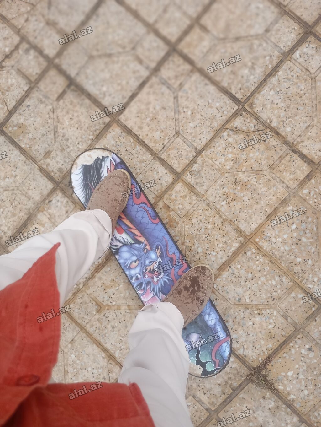 Skateboard lövhəsi – Qrafik naxışlı (Əjdaha dizaynı) qiymətdə