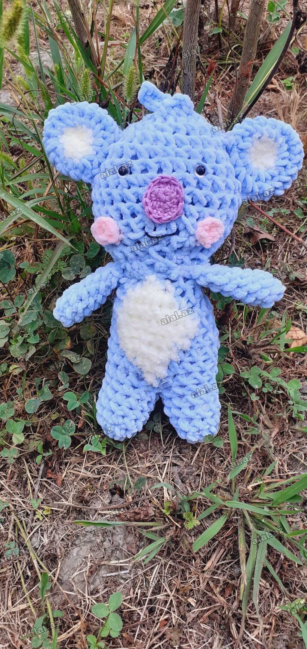 BT21 KOYA plyuş oyuncaq – mavi koala fiquru tam əl işidir. -