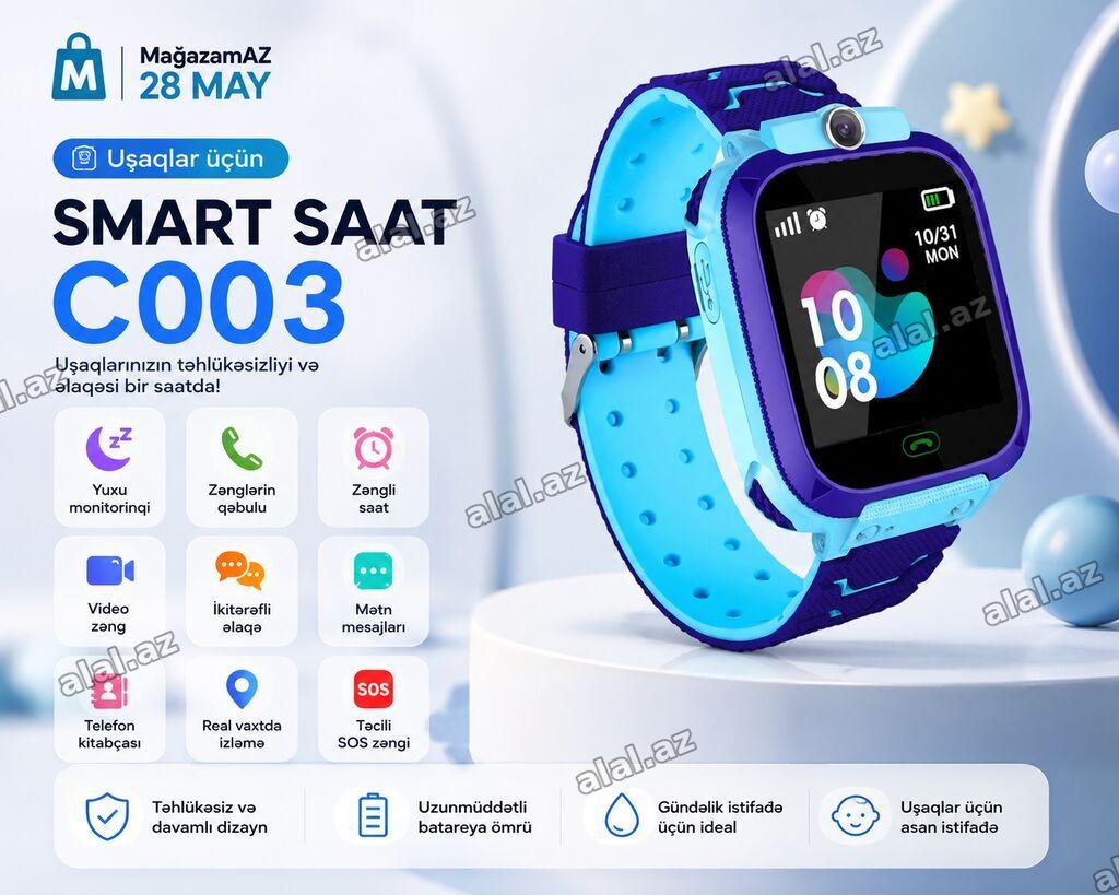 Kateqoriya: Smart saatlar Brend: Smart Berry Model: Smart Watch C003