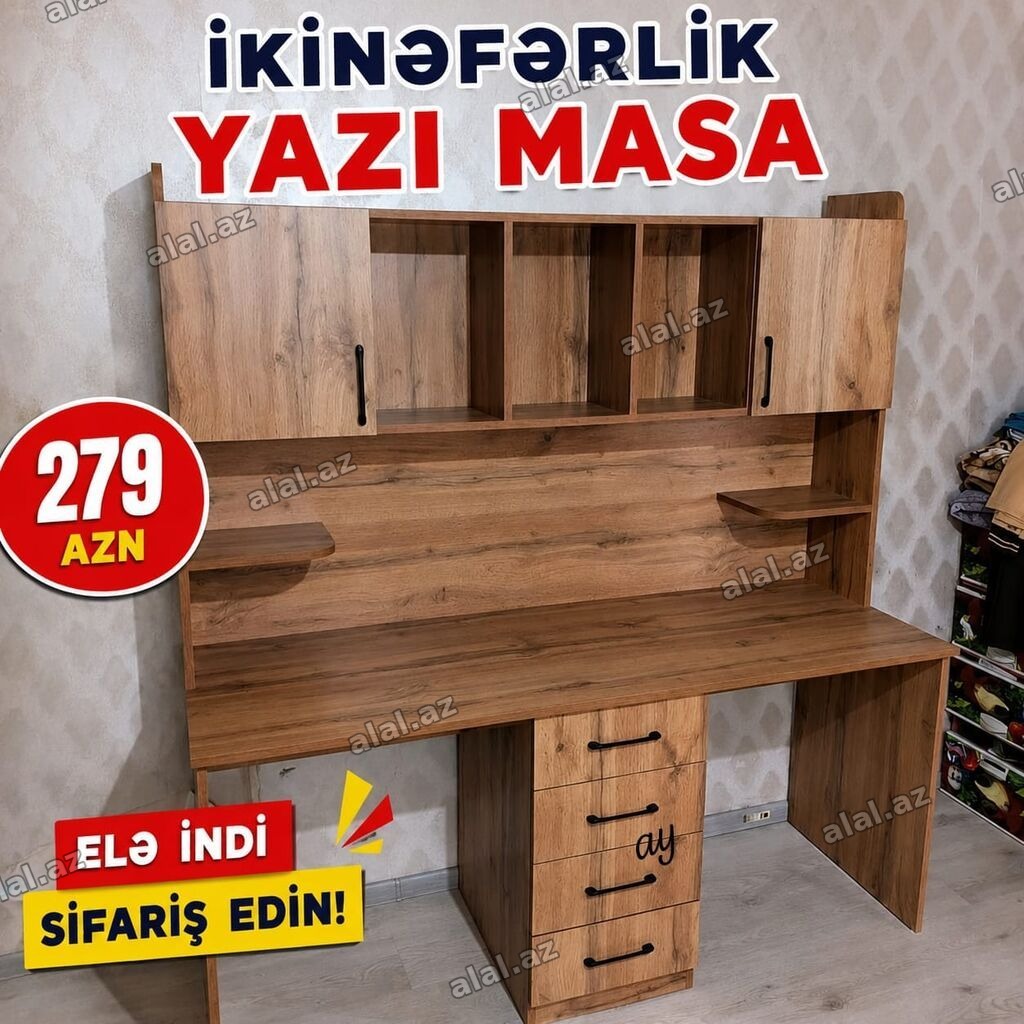 📚 Məktəblilər üçün ideal seçim! 🖥️ *İkinəfərlik yazı masası — 279
