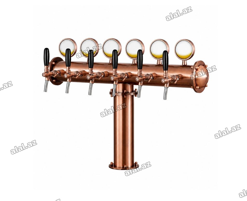 №: 8042 Məhsulun adı: Pivə qülləsi, 6 çıxışlı, tunc, 41x11 sm Brend