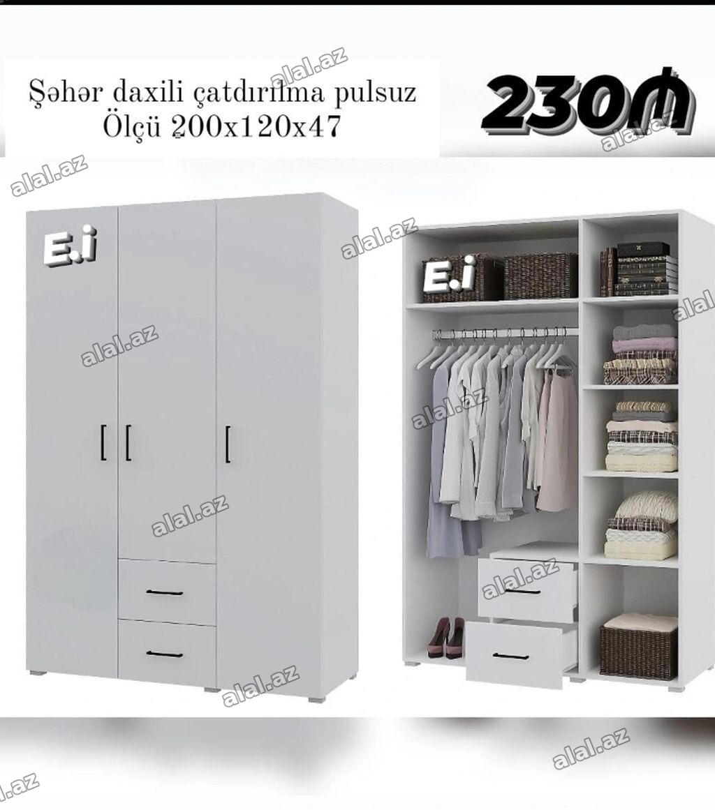 3 qapılı dolab Yep yeni 230 azn rəng seçimi var çatdırılma var