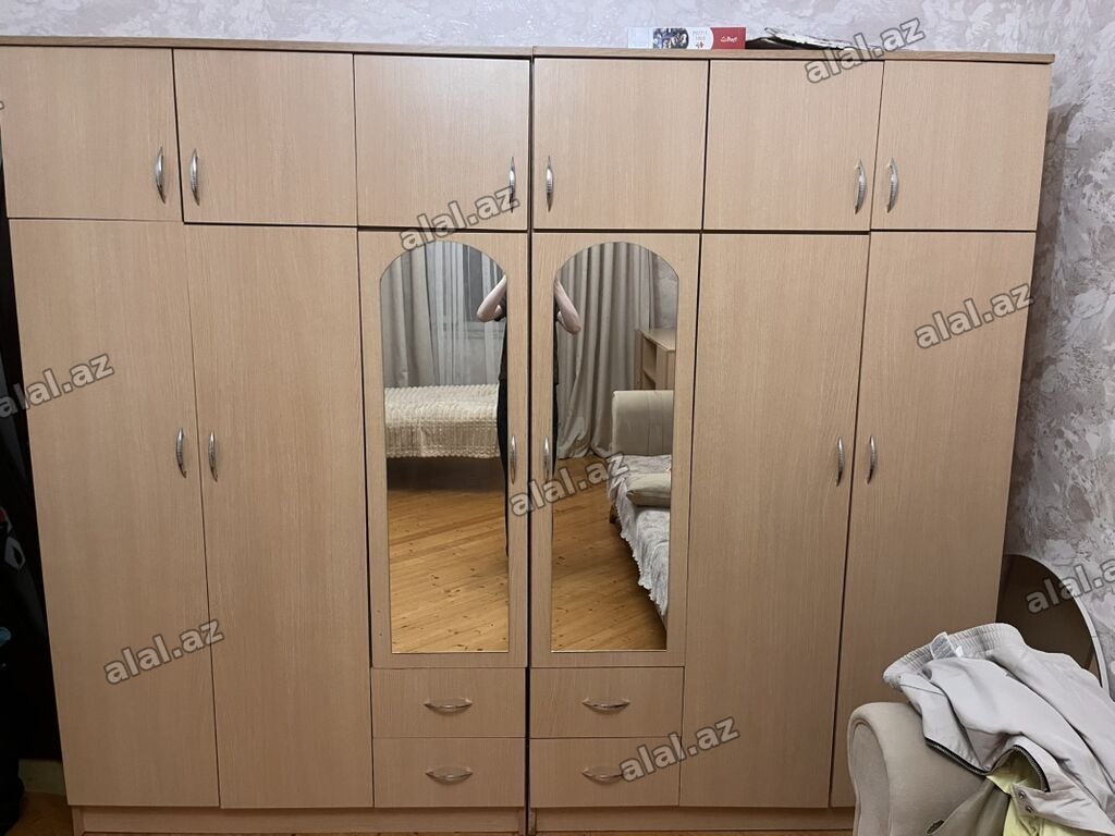 Yataq otağı mebel dəsti - Material: açıq palıd rəngli laminat/LDSP. -