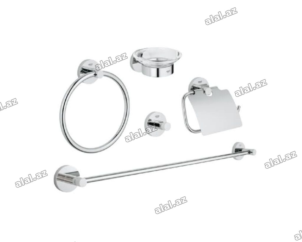 GROHE Essentials 40344001 – Hamam üçün 5-i-1 aksesuar dəsti 🟢 Rəsmi
