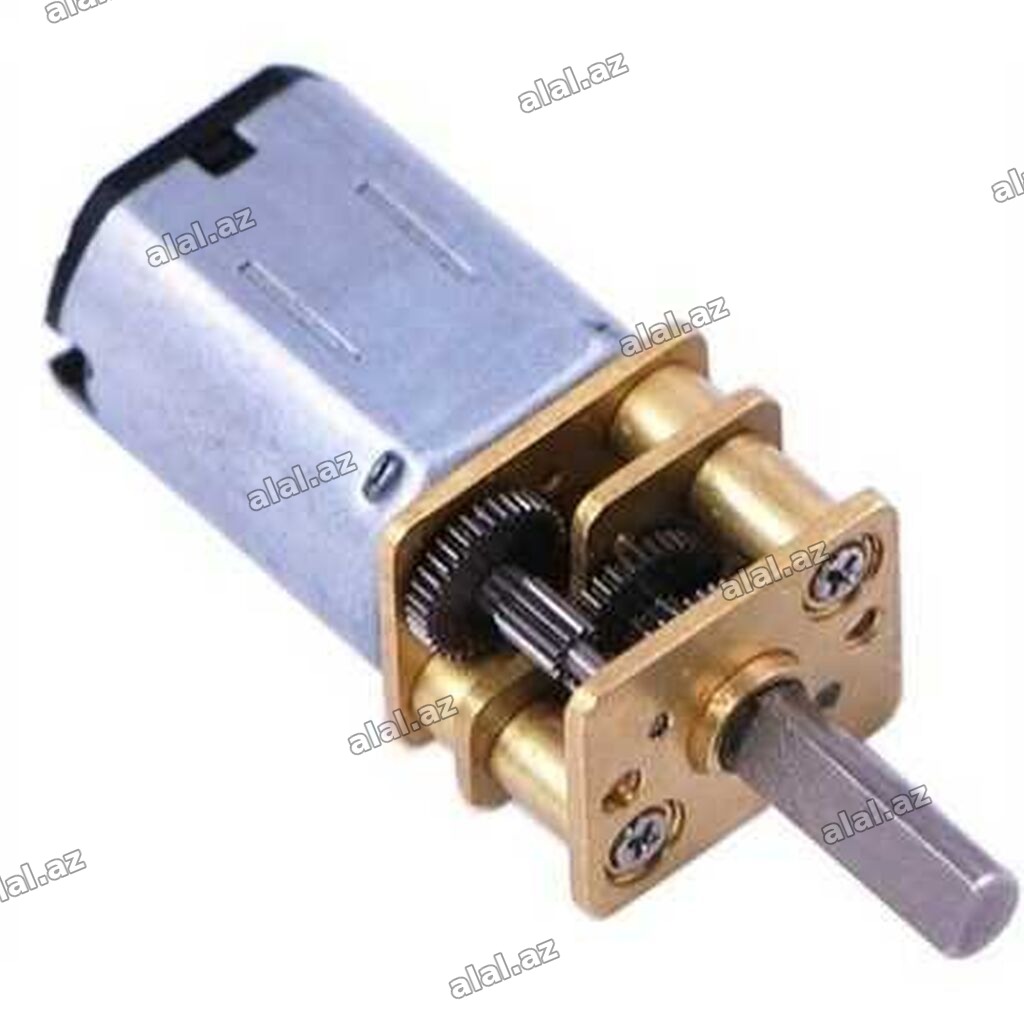 Başlıq: 5:1 6V 6000 RPM Yüksək Güclü Metal Reduktorlu DC Motor (12 mm)