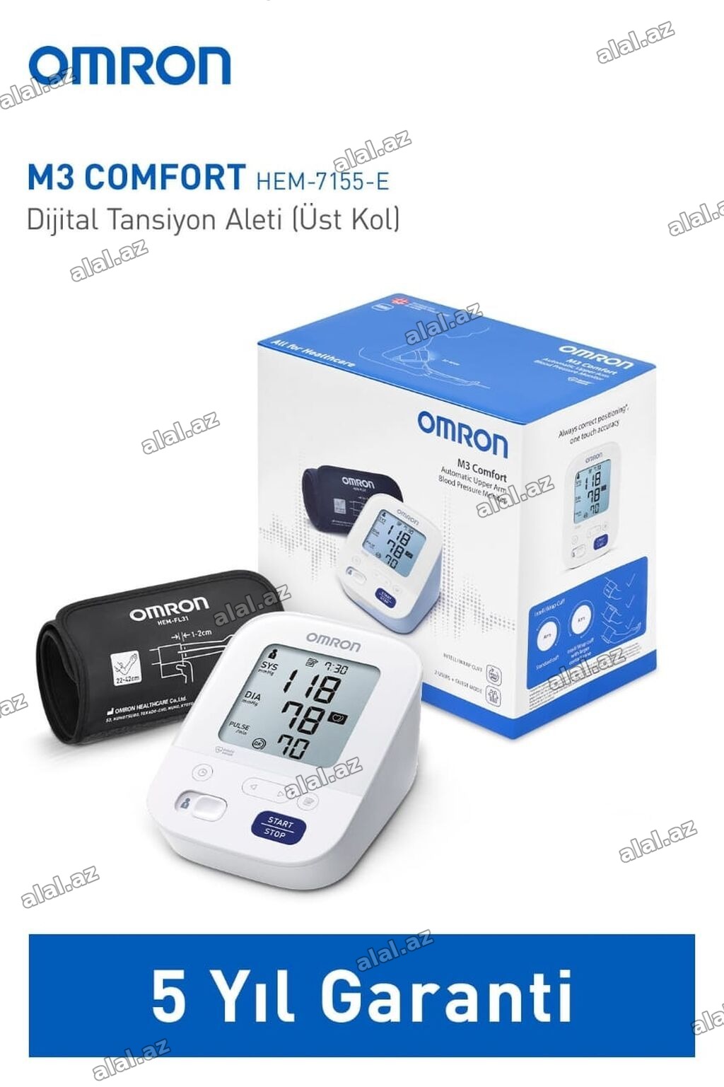 Omron M3 Comfort
5 il qarantili
təzyiq ölçən tonometr