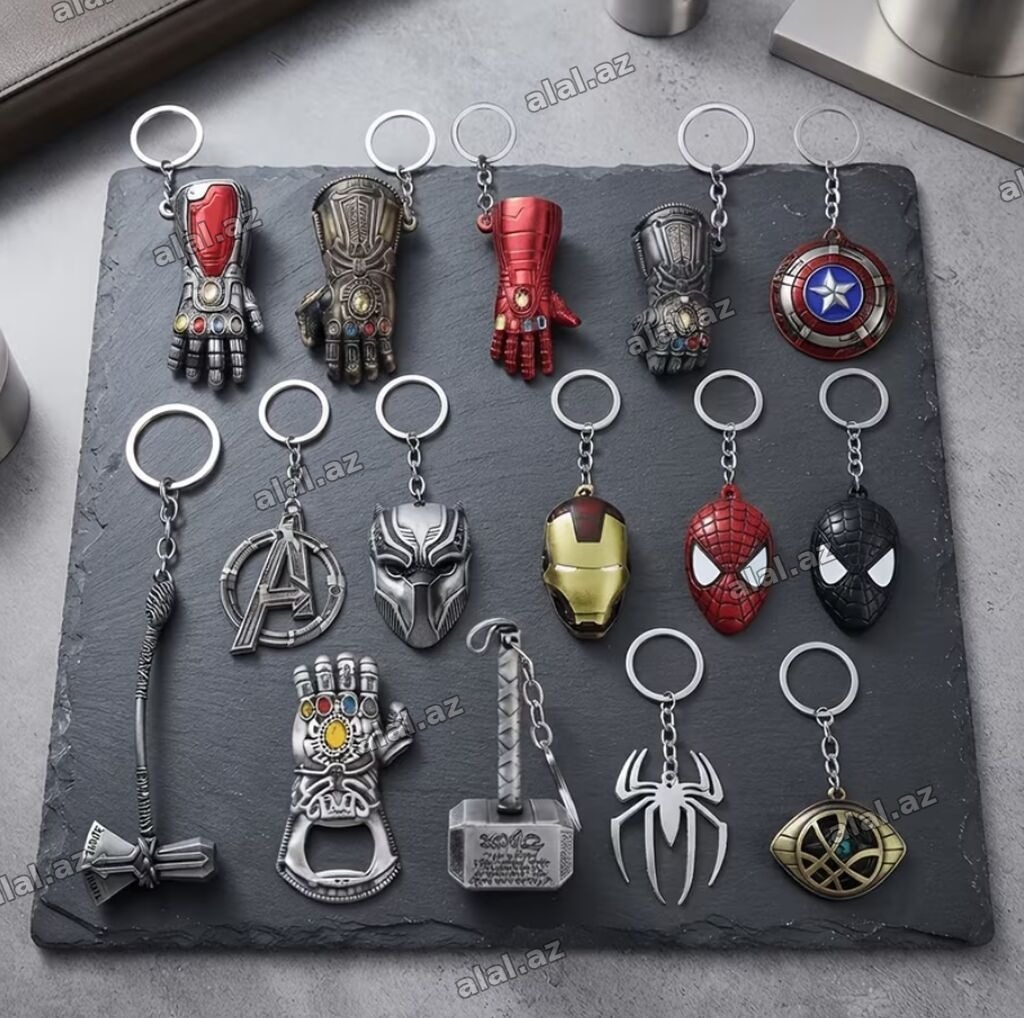 Marvel temalı metal açarlıq kolleksiyası: - Material: metal ərinti