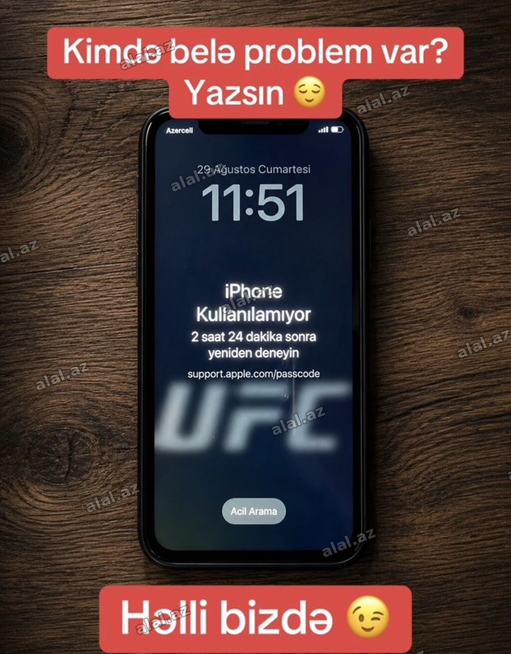 Xidmət: iPhone kilid/şifrə problemlərinin həlli Təsvir: - Şifrə səhv