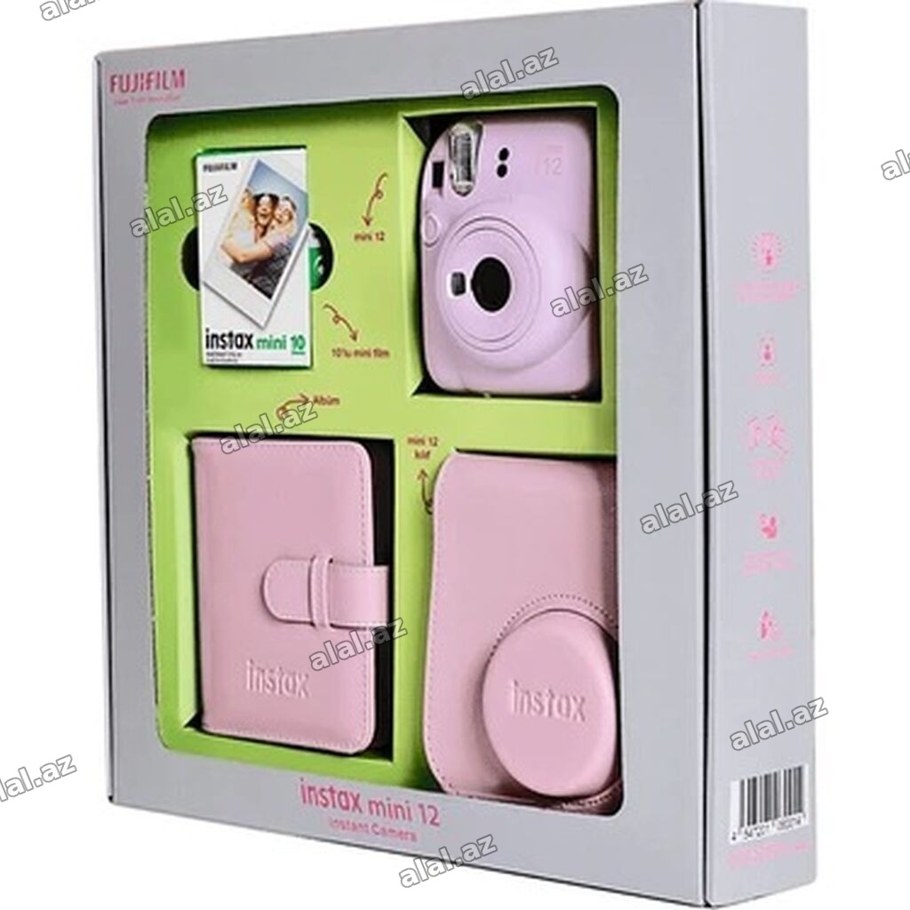 Fujifilm Instax Mini 12 dəst – pastel çəhrayı rəng Dəst tərkibi: -