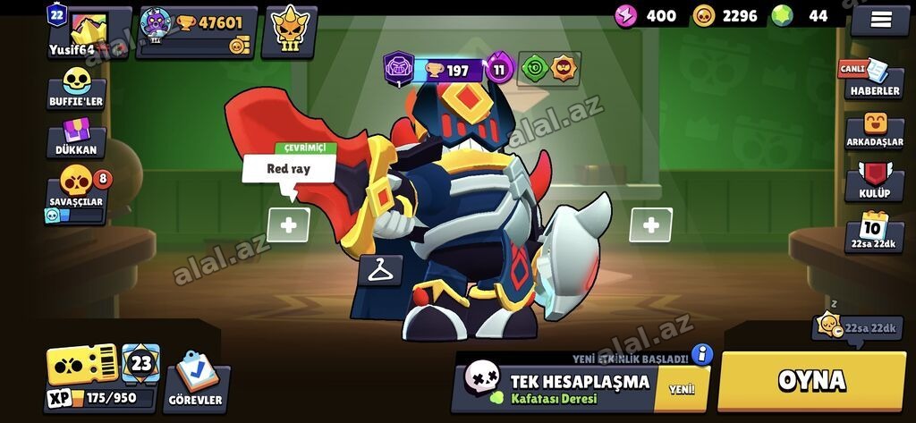 Brawl Stars oyun hesabı - Kupa: 47,601 - Seviyyə: 22, XP 175/950 -