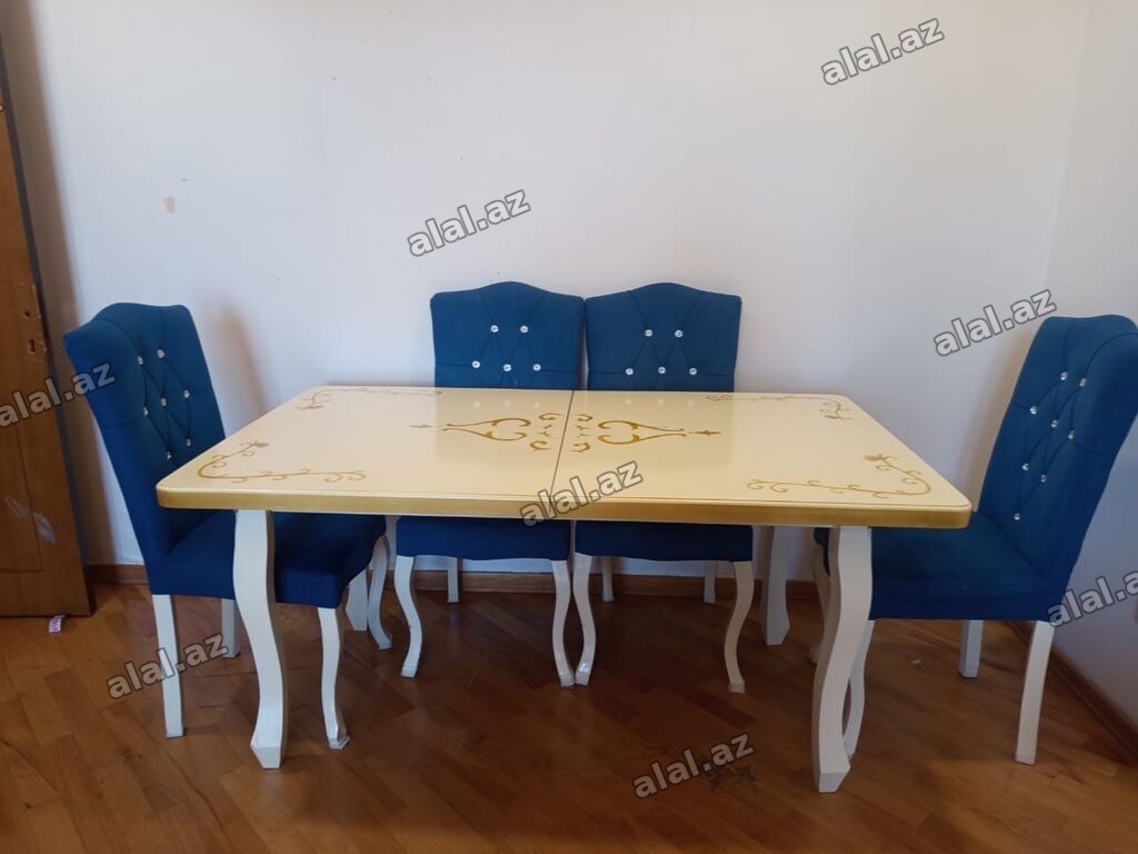Qonaq otağı üçün, İşlənmiş, Kvadrat masa, 6 stul