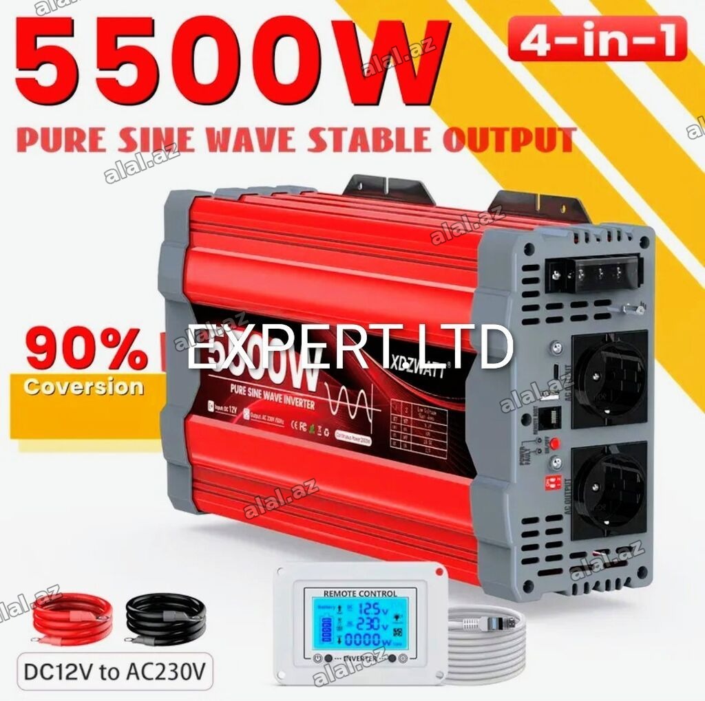 Yeni Inverter, 100-300 Vt, 12 - 220 volt, Ünvandan götürmə, Ödənişli çatdırılma