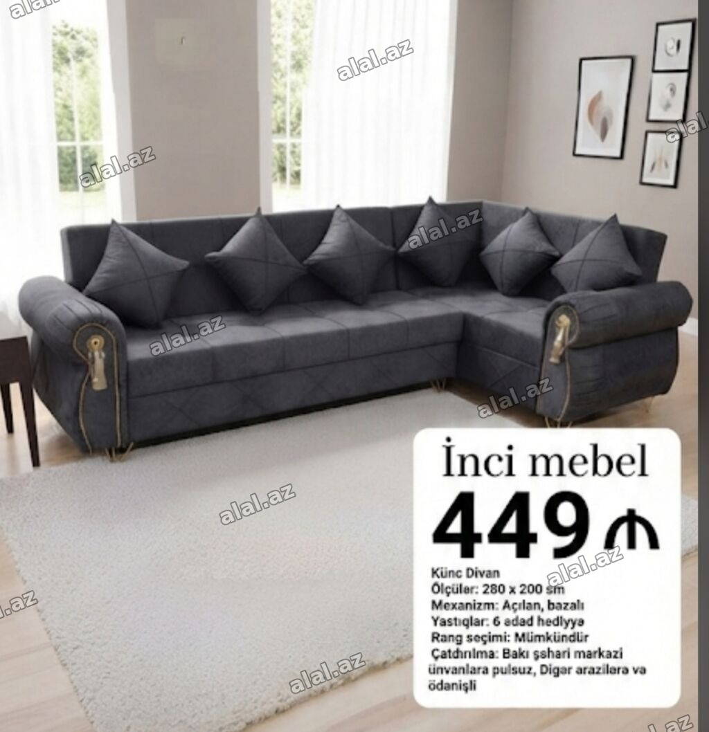 Künc divan, Yeni, Açılan, Bazalı, Parça, Şəhərdaxili pulsuz çatdırılma