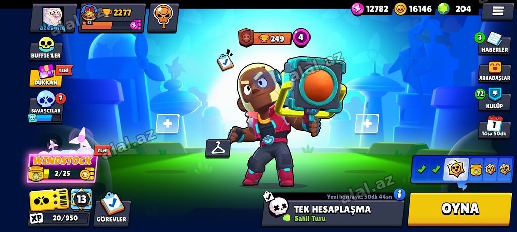 Brawl Stars hesabı.Elmas mücevher altin enerji gucu coxdu deye