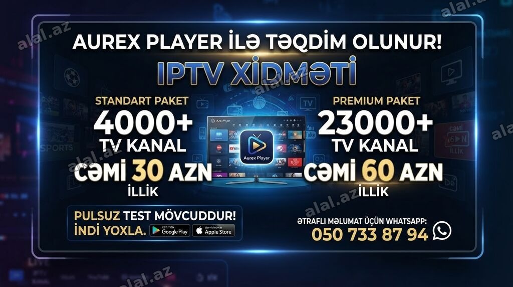 Aurex Player ilə təqdim olunan IPTV xidməti - Standart paket: 4000+