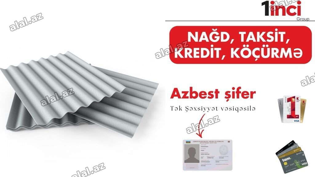 Məhsul: Azbest şifer (dalğalı dam örtüyü) - Material: azbest sement
