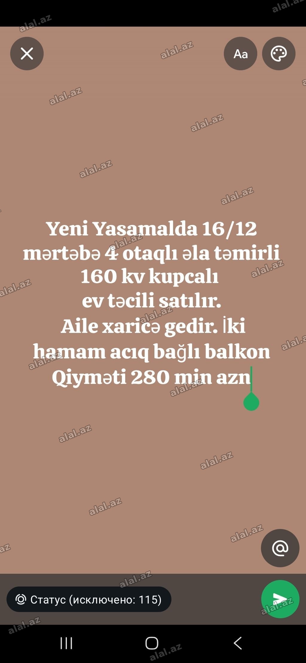 4 otaqlı, Yeni tikili, 160 kv. m