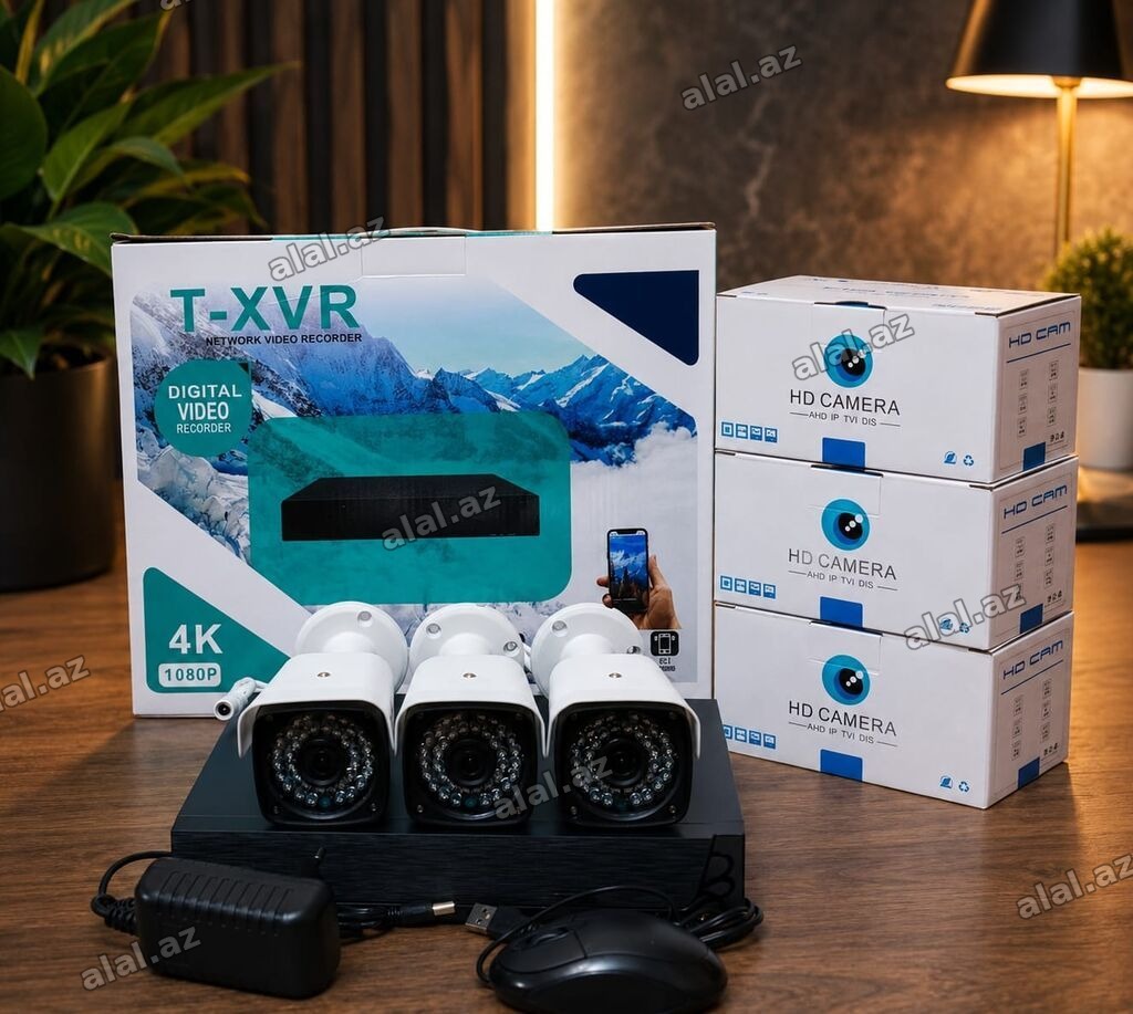 DVR 4 çıxışlidir Təzədir (2026) Telefondan izləmə. 3 ədəd Təzə Demir
