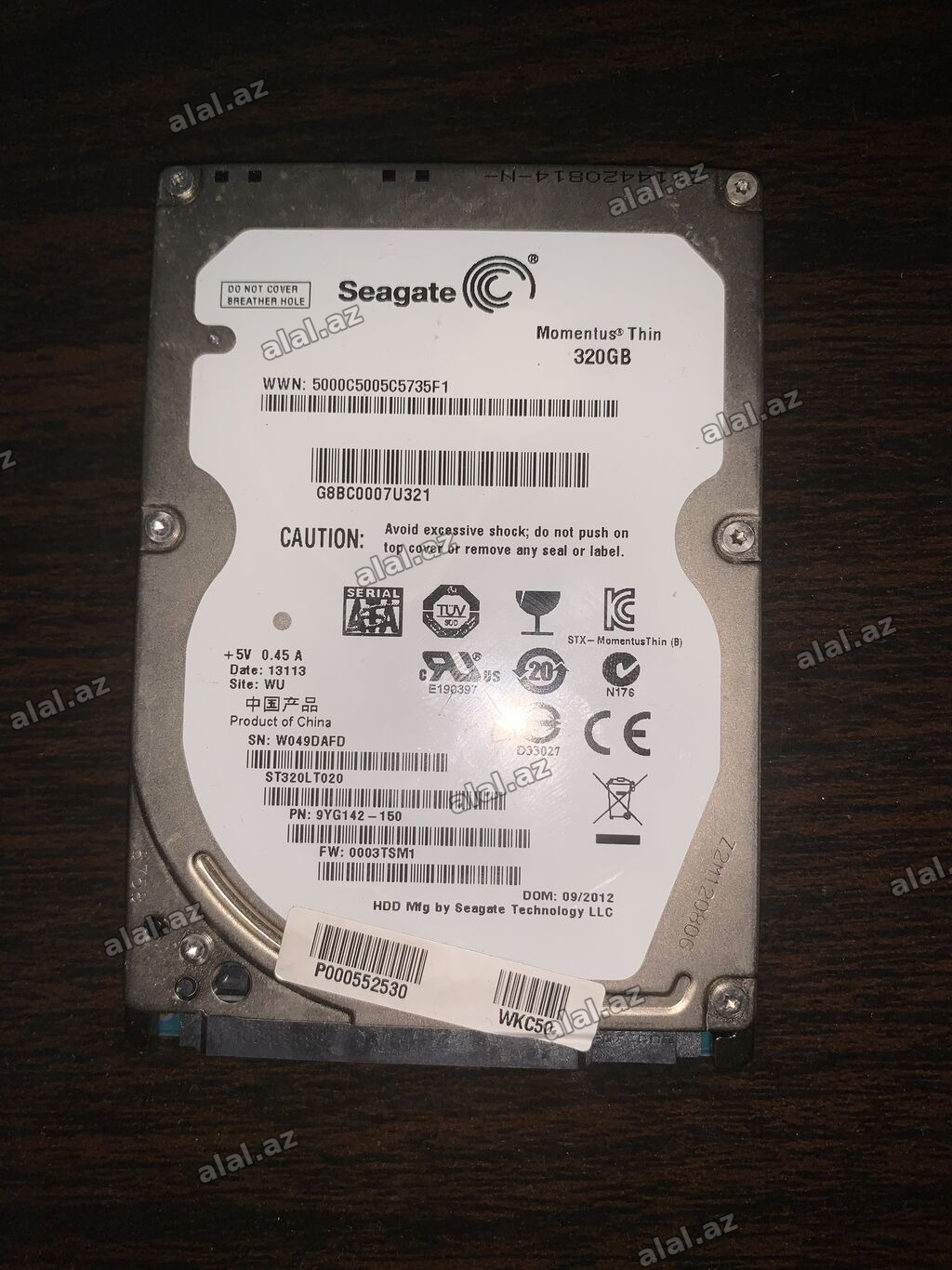 SATA HDD 2.5" 320GB Seagate Momentus Thin (Noutbuk və PC üçün)