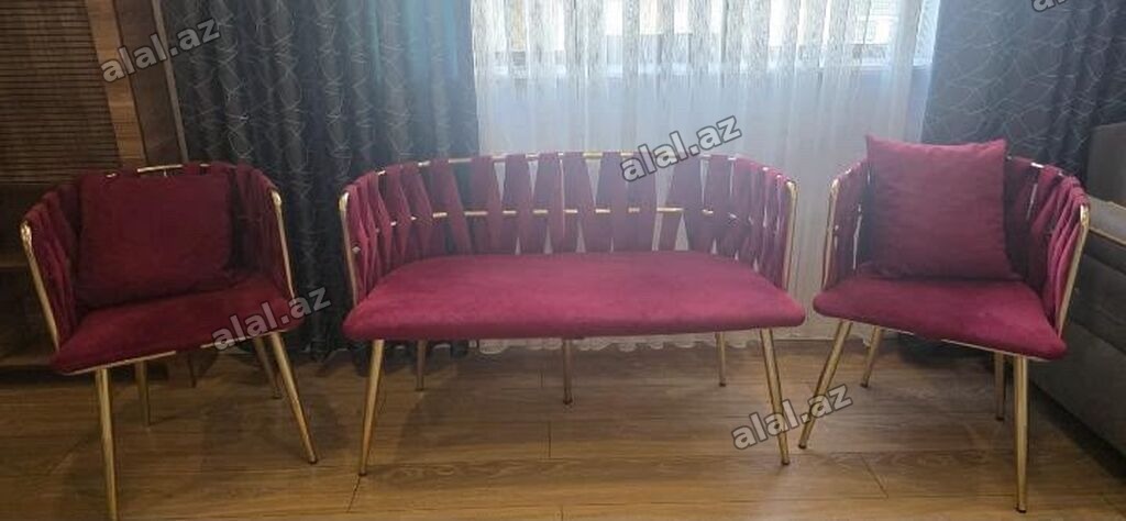 İşlənmiş, Divan, 2 kreslo, Bazasız, Açılmayan