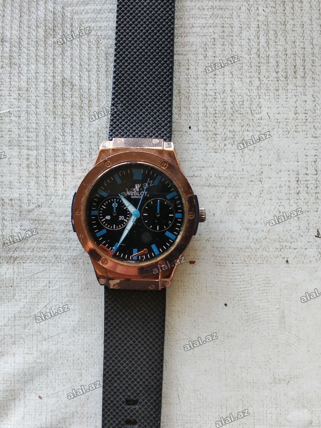 Hublot üslubunda kişi qol saatı - Korpus: qızılı/bronza rəngli metal
