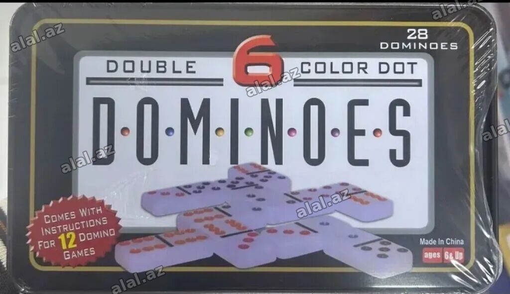 Məhsul: Double Six Color Dot Dominoes dəsti - 28 ədəd domino daşından