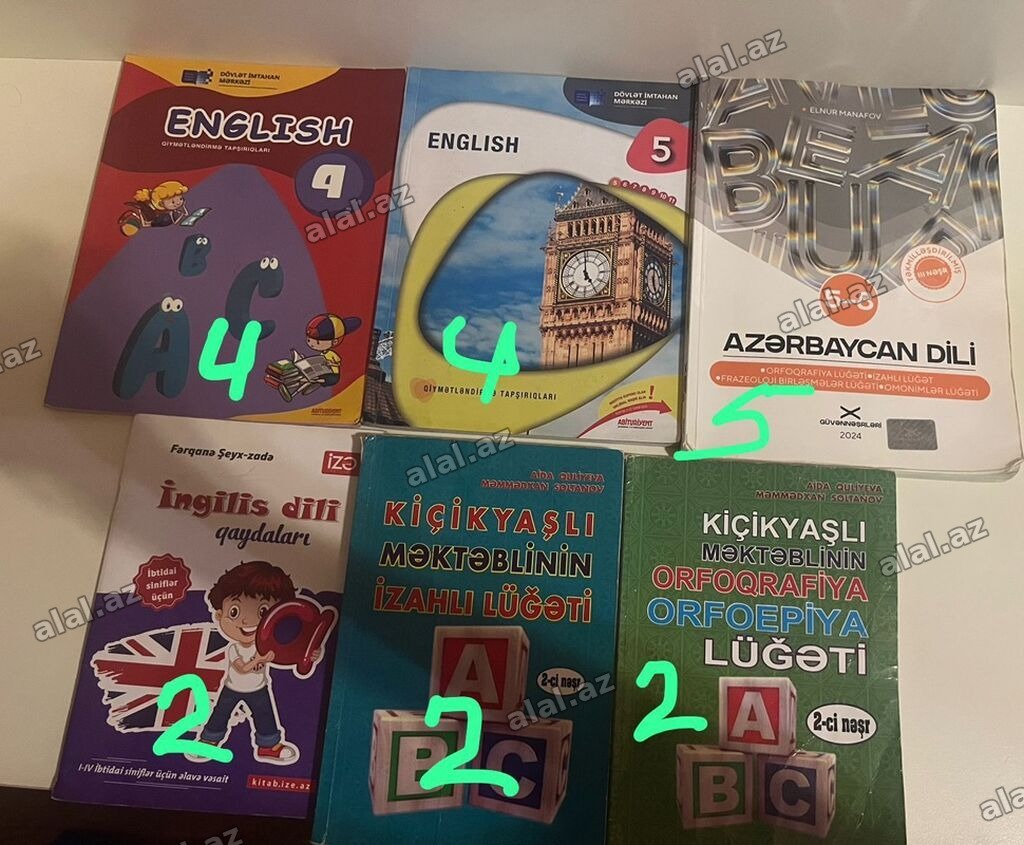 Məktəb dərs vəsaitləri və lüğətlər paketi Dərsə hazırlıq