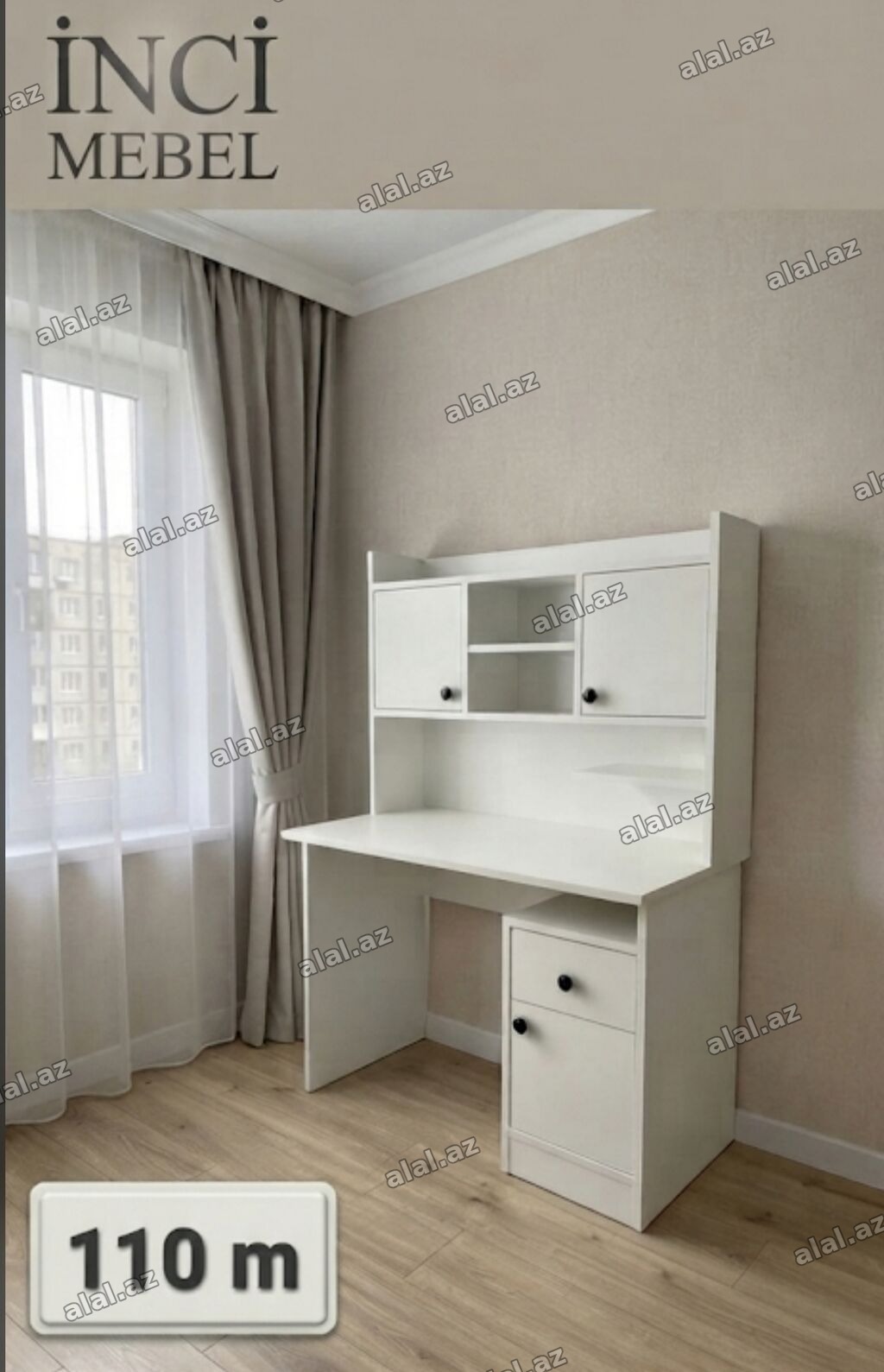 Düz masa, Stulsuz, Polkalı, Siyirməli, Azərbaycan, Sadə laminat