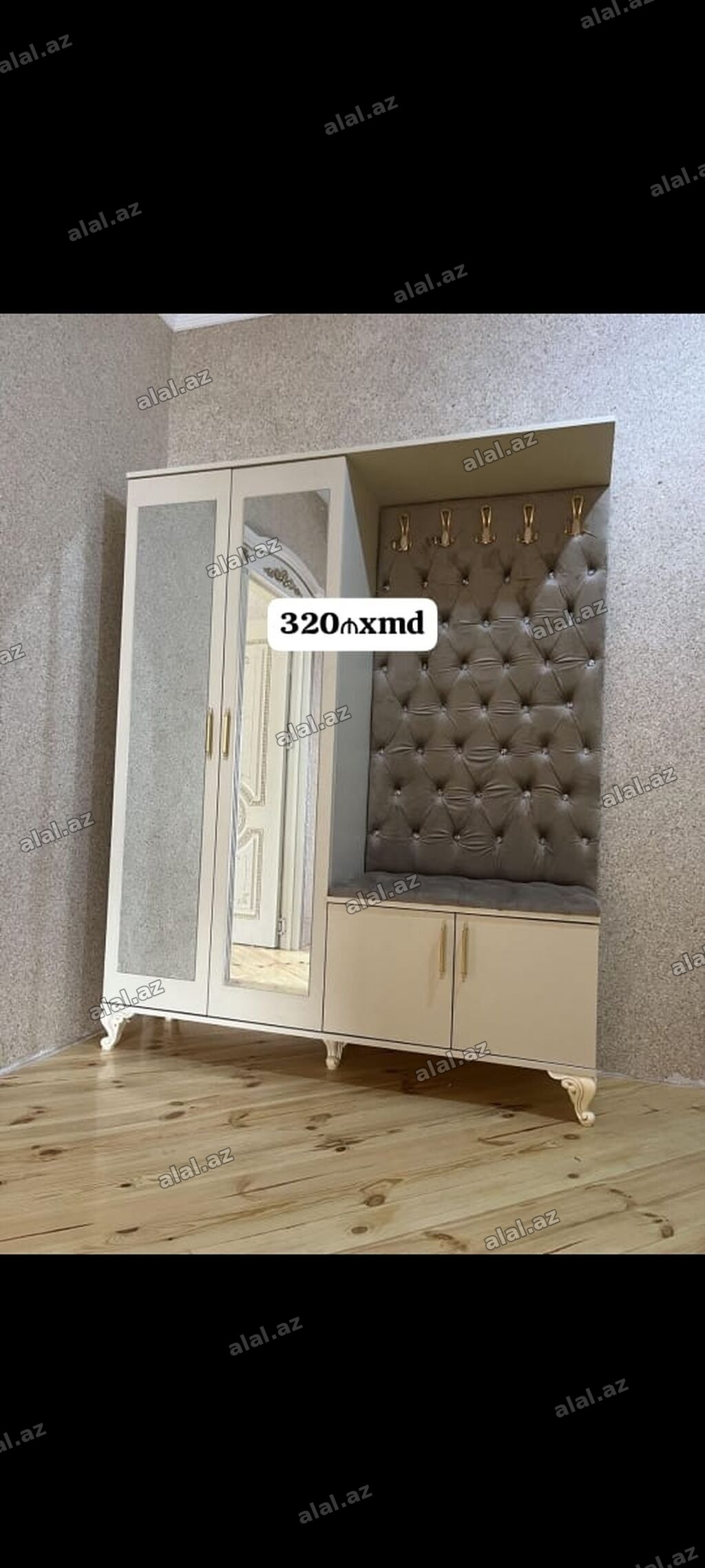 Dəhliz üçün kombinə edilmiş giriş mebeli (paltar dolabı + askılık +